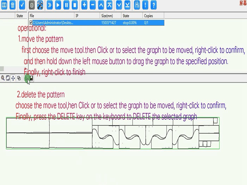 how to move and delete the pattern